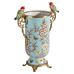 Ваза с двумя птичками из фарфора с бронзовыми элементами Garden of Eden варинант исполнения - 2 | Loft Concept в Уфе