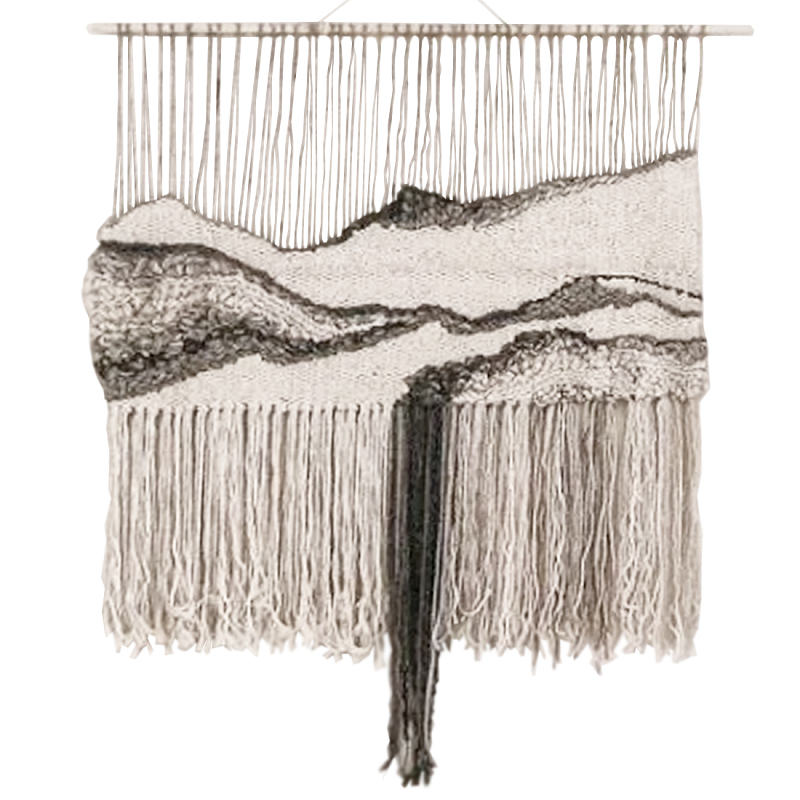 Панно Современный Гобелен ручная работа Туманное Утро Белый Бежевый в Уфе | Loft Concept 