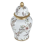 Ваза с нежным цветочным узором в пастельных тонах и крышкой с золотым акцентом Chinoiserie Ceramics варинант исполнения - 1 | Loft Concept в Уфе