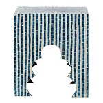 Приставной столик с инкрустацией раковинами устриц Bone Inlay варинант исполнения - 5 | Loft Concept в Уфе