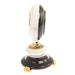 Часы настольные бронзовые из натуральных камней Мрамор и Змеевик Stone Clock варинант исполнения - 3 | Loft Concept в Уфе