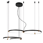 Люстра подвесная светодиодная с 4-мя кольцами черный металл Ring Horizontal варинант исполнения - 2 | Loft Concept в Уфе