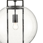 Подвесной светильник в форме шара из прозрачного стекла на линейном черном каркасе  Glass Ball with Seeds варинант исполнения - 1 | Loft Concept в Уфе