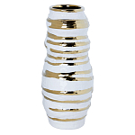 Ваза белая с рельефной поверхностью и золотыми полосами Vase Beehive варинант исполнения - 2 | Loft Concept в Уфе