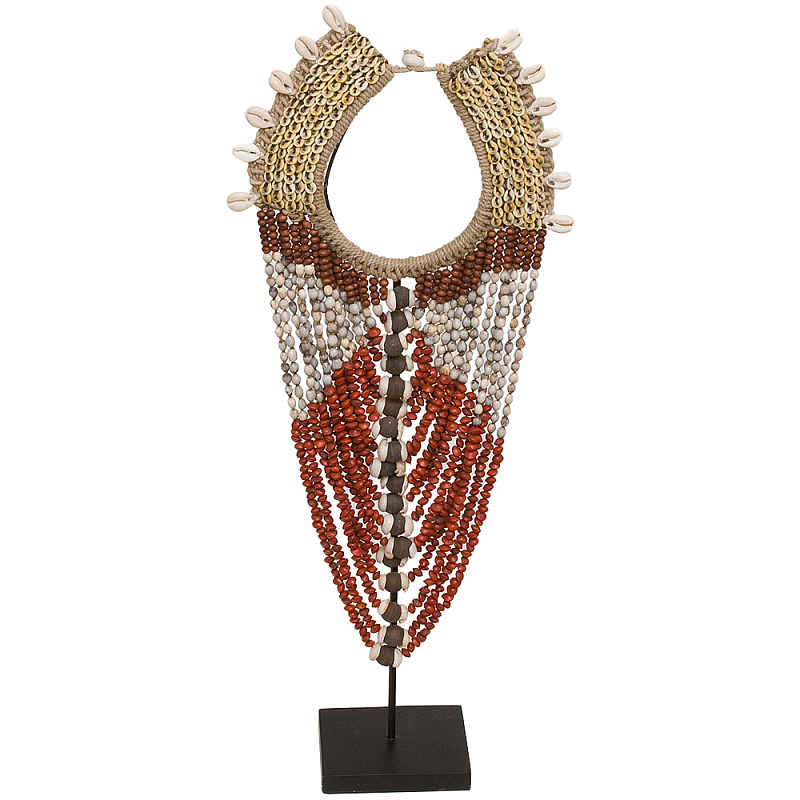 Этническое длинное ожерелье из бус и ракушек Aboriginal Long Necklace Red Beige Бежевый Красный Коричневый Этническое длинное ожерелье из бус и ракушек Aboriginal Long Necklace Red Beige Бежевый Красный Коричневый в Уфе | Loft Concept