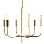 Люстра с 6-ю лампами на тонких изогнутых рожках в современном стиле Feiss варинант исполнения - 1 | Loft Concept в Уфе