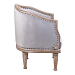 Кресло низкое с мягкой обивкой из велюра на 4-х деревянных ножках Emile Armchair grey варинант исполнения - 2 | Loft Concept в Уфе