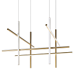 Люстра с 8-ю пересекающимися цилиндрическими плафонами на тонких тросах Trumpet tube варинант исполнения - 1 | Loft Concept в Уфе