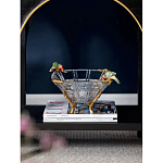 Чаша из прозрачного стекла на бронзовых ножках с фигурками попугаев Eden Garden варинант исполнения - 2 | Loft Concept в Уфе