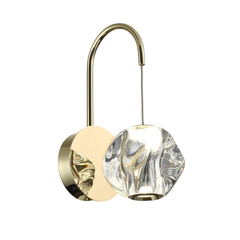 Бра с прозрачным шарообразныи плафоном Bubbles Bocci Золотой Прозрачный Хром в Уфе | Loft Concept 