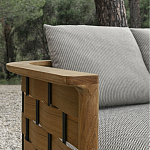 Дизайнерский уличный диван из массива дерева с плетеной спинкой PALINFRASCA Sofa варинант исполнения - 9 | Loft Concept в Уфе