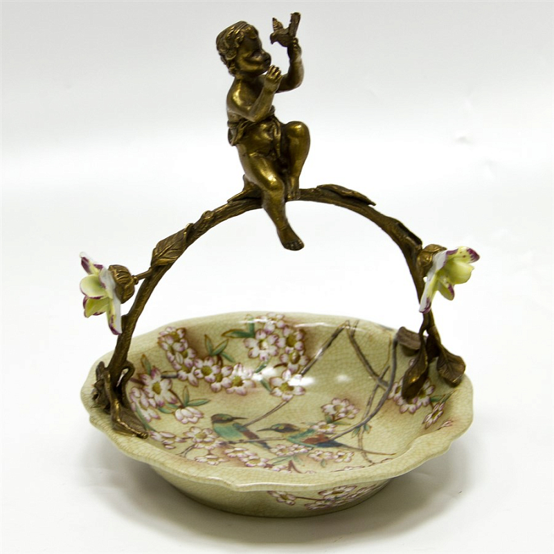 Чаша Bowl Boy With Bird Бежевый Бронза Чаша Bowl Boy With Bird Бежевый Бронза в Уфе | Loft Concept