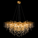 Люстра подвесная с прозрачными стеклянными подвесками в форме капель Диаметр 100 см Droplet Chandelier варинант исполнения - 3 | Loft Concept в Уфе