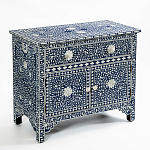 Комод инкрустация костью ORIENTAL Indian синий орнамент варинант исполнения - 3 | Loft Concept в Уфе
