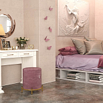 Банкетка круглая пыльно-розовый велюр на 4-х металлических ножках золотого цвета SANJAY варинант исполнения - 5 | Loft Concept в Уфе