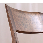 Стул деревянный с мягким сиденьем из черной натуральной кожи Moon Walnut Furniture варинант исполнения - 6 | Loft Concept в Уфе