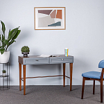 Стол письменный из массива бука с 2-мя ящиками серый Wenge Light варинант исполнения - 5 | Loft Concept в Уфе