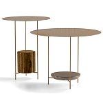 Дизайнерский круглый кофейный стол из металла с мраморным декором PANNA COTTA Coffee Table варинант исполнения - 5 | Loft Concept в Уфе