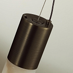 Подвесной светильник цилиндрической формы с плафоном из алебастра и металлическими торцами Темная Латунь 60 см Cryptocrystalline Stone варинант исполнения - 5 | Loft Concept в Уфе