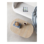 Столик кофейный кремового цвета с овальной столешницей и круглым основанием Cream Dalmen Table варинант исполнения - 5 | Loft Concept в Уфе