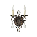 Бра с 2-мя лампами в виде свеч с подвесками и состаренным эффектом Feiss варинант исполнения - 1 | Loft Concept в Уфе