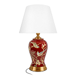 Настольная лампа бордовая с изображением птиц Slip Away варинант исполнения - 1 | Loft Concept в Уфе