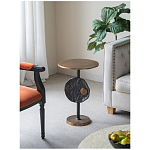 Столик приставной с абстрактным основанием и акцентом в виде золотистого диска Heavenly Space варинант исполнения - 9 | Loft Concept в Уфе