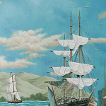 Обои ручная роспись Nantucket Crossing Brandt colourway on scenic paper варинант исполнения - 4 | Loft Concept в Уфе