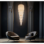 Люстра многоярусная каскадная с хрустальными подвесками Roul Crystal Light варинант исполнения - 8 | Loft Concept в Уфе