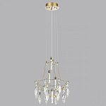 Люстра подвесная из металла с хрустальными подвесками прозрачного цвета Quasar 41 варинант исполнения - 6 | Loft Concept в Уфе