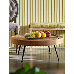 Журнальный столик с круглой фактурной столешницей из натурального дерева Vortex варинант исполнения - 4 | Loft Concept в Уфе