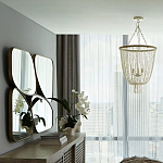 Зеркало в ассиметричной раме золотистого цвета Chaotic варинант исполнения - 4 | Loft Concept в Уфе