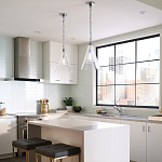 Подвесной светильник с прозрачным рельефным стеклянным плафоном в форме конуса Feiss варинант исполнения - 9 | Loft Concept в Уфе