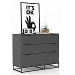 Комод цвета графит с 3-мя ящиками Strict Lines  варинант исполнения - 2 | Loft Concept в Уфе