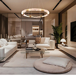 Люстра в форме кольца с золотым декором Warm Heavenly Light варинант исполнения - 7 | Loft Concept в Уфе