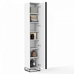 Шкаф-пенал белый с зеркальной дверцей Strict Lines варинант исполнения - 3 | Loft Concept в Уфе