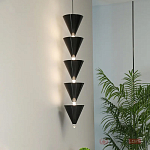 Подвесной светильник светодиодный в виде ряда черных металлических конусов  Herringbone варинант исполнения - 3 | Loft Concept в Уфе