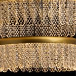 Люстра двухъярусная с золотого цвета и прозрачными подвесками Pettico варинант исполнения - 7 | Loft Concept в Уфе