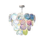 Люстра с каскадом из круглых разноцветных стеклянных дисков Mother of Pearl Iridescence варинант исполнения - 4 | Loft Concept в Уфе