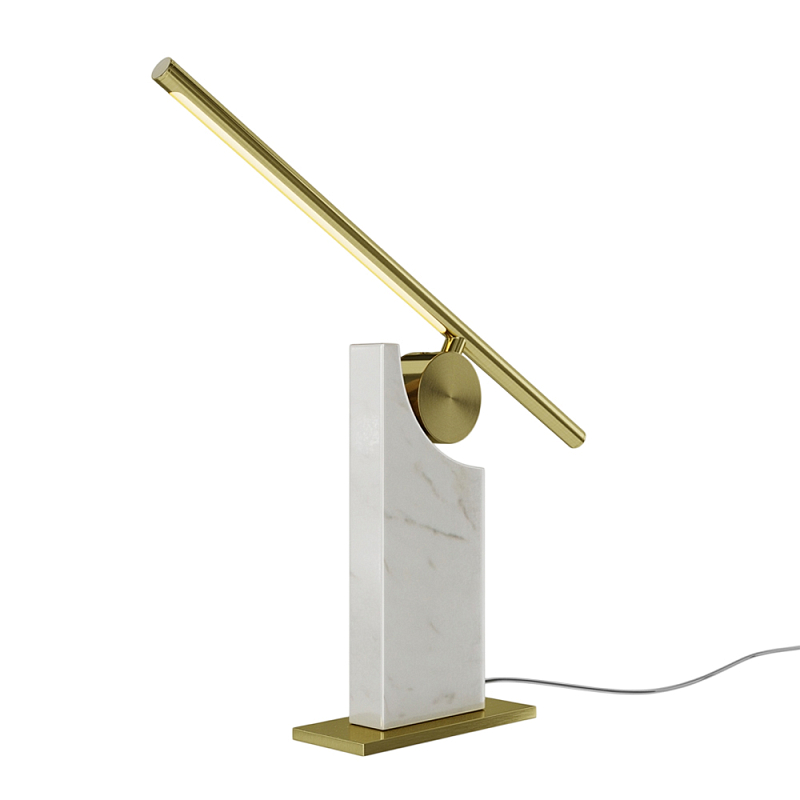 Настольный светильник Monumento 3000К 9Вт Черный Белый Латунь в Уфе | Loft Concept 