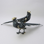 Статуэтка бронзовая пара Фазаны синие Bronze Birds варинант исполнения - 1 | Loft Concept в Уфе