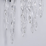 Бра цвета хром с ветвями и прозрачными стеклянными подвесками в виде вытянутых спиральных капель Droplet Chandelier варинант исполнения - 5 | Loft Concept в Уфе