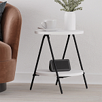 Стол приставной с 2-мя круглыми белыми столешницами ESSEL SIDE TABLE WHITE варинант исполнения - 6 | Loft Concept в Уфе