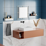 Настенное зеркало квадратной формы в металлической раме золотого цвета CORNER MIRROR GOLD варинант исполнения - 3 | Loft Concept в Уфе