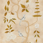 Обои ручная роспись Gustavian Tree of Life Special Colourway on Edo custom white painted silk варинант исполнения - 2 | Loft Concept в Уфе