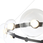 Люстра подвесная круглая с 12-ю прозрачными куполообразными плафонами и черным металлическим основанием Flos Wireline Lighting варинант исполнения - 4 | Loft Concept в Уфе