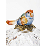 Конфетница с бронзовой ручкой и фарфоровой птичкой на крышке Eden Garden варинант исполнения - 3 | Loft Concept в Уфе