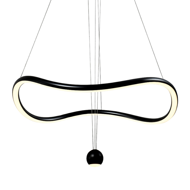 Подвесной светильник волнообразной формы LED 35W 3000K Infinity Черный Белый в Уфе | Loft Concept 
