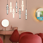 Подвесной светильник из дымчатого стекла цилиндрической формы с чёрным металлическим основанием Hiding secrets варинант исполнения - 9 | Loft Concept в Уфе