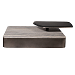 Столик журнальный квадратный  с полкой Sculptural Marble Accent с мрамором  варинант исполнения - 3 | Loft Concept в Уфе